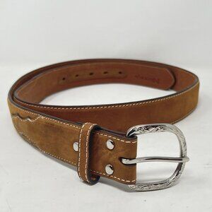 Noona Men's 1.5" Western Style Belt Brown Leather N2483444  Size 44